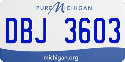 MI license plate DBJ3603