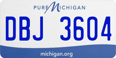 MI license plate DBJ3604