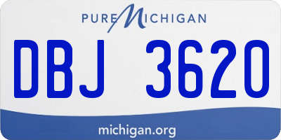 MI license plate DBJ3620