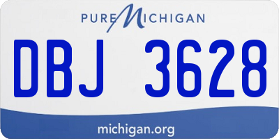 MI license plate DBJ3628