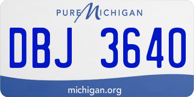 MI license plate DBJ3640