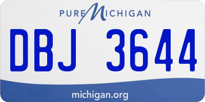 MI license plate DBJ3644