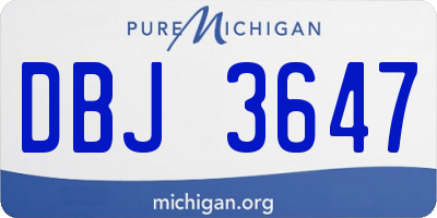 MI license plate DBJ3647