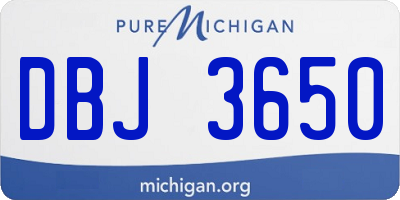 MI license plate DBJ3650