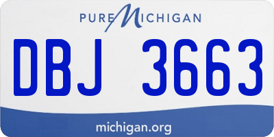 MI license plate DBJ3663