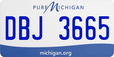 MI license plate DBJ3665