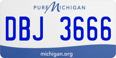 MI license plate DBJ3666