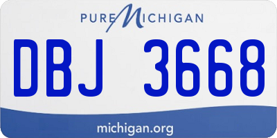 MI license plate DBJ3668