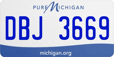MI license plate DBJ3669