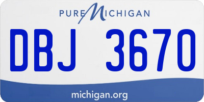 MI license plate DBJ3670