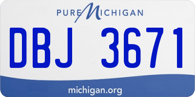 MI license plate DBJ3671