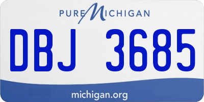 MI license plate DBJ3685