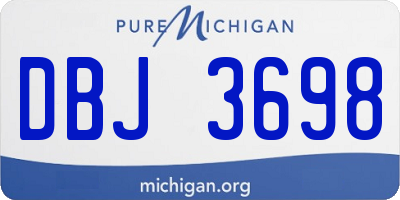 MI license plate DBJ3698