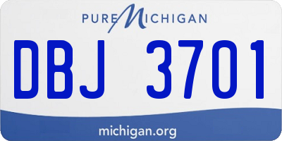 MI license plate DBJ3701