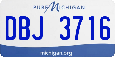 MI license plate DBJ3716