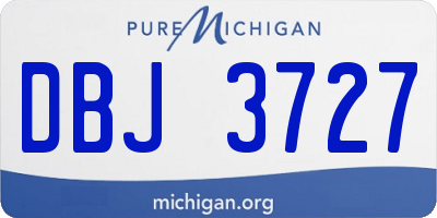 MI license plate DBJ3727