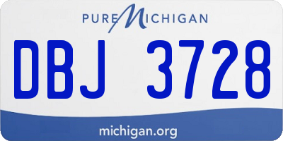 MI license plate DBJ3728