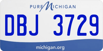 MI license plate DBJ3729