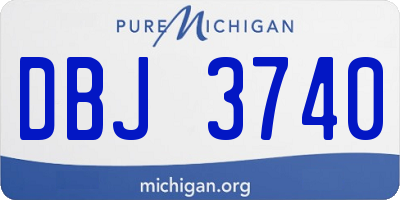 MI license plate DBJ3740
