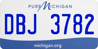 MI license plate DBJ3782