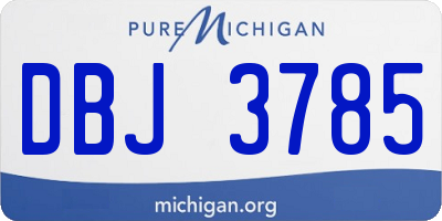 MI license plate DBJ3785