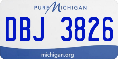 MI license plate DBJ3826