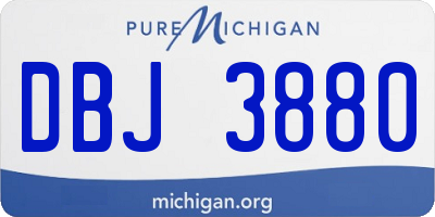 MI license plate DBJ3880