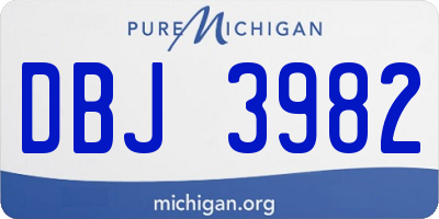 MI license plate DBJ3982