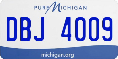 MI license plate DBJ4009
