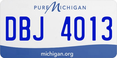 MI license plate DBJ4013