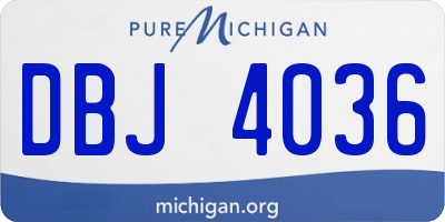 MI license plate DBJ4036