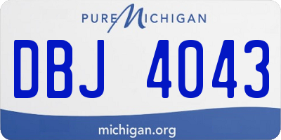 MI license plate DBJ4043