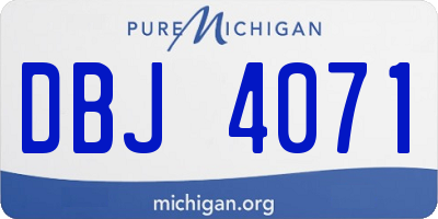 MI license plate DBJ4071