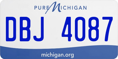 MI license plate DBJ4087