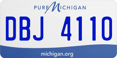 MI license plate DBJ4110