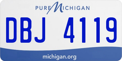 MI license plate DBJ4119