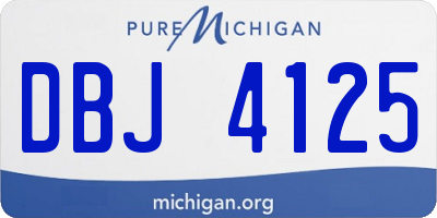 MI license plate DBJ4125