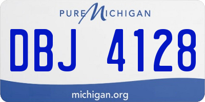 MI license plate DBJ4128