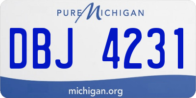 MI license plate DBJ4231