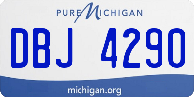 MI license plate DBJ4290