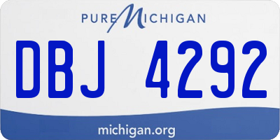 MI license plate DBJ4292