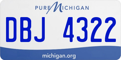 MI license plate DBJ4322