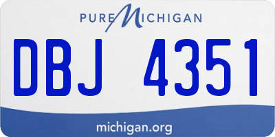 MI license plate DBJ4351