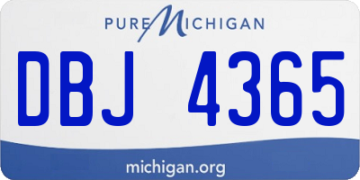 MI license plate DBJ4365