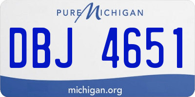 MI license plate DBJ4651