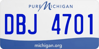 MI license plate DBJ4701
