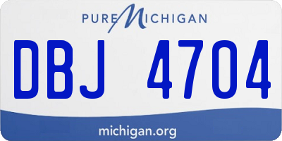 MI license plate DBJ4704