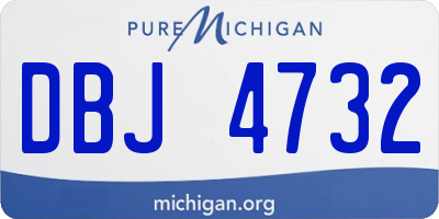 MI license plate DBJ4732