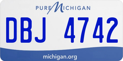 MI license plate DBJ4742