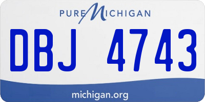 MI license plate DBJ4743